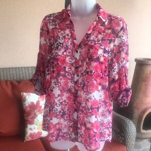 Floral Pink Women's Chiffon blouse